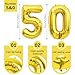 HQIOA 50 Balloon Number 40 Inch Gold Giant Number Balloons 50th Anniversary Balloons 50th Birthday Balloons 50th Birthday Decorations for Her 50th Anniversary Balloons 50 Years Old Number Balloon Decoration - Image 4