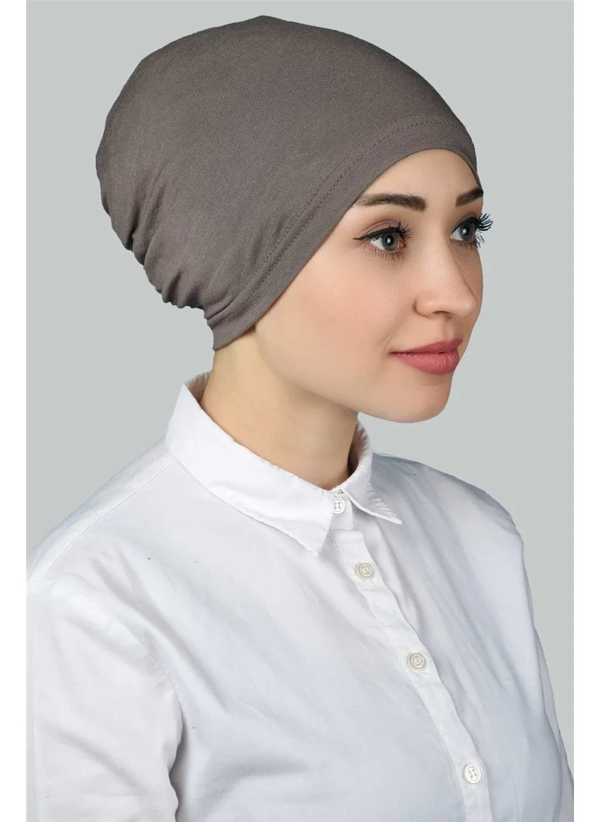 Altobeh Ready-made Practical Snap-On Elastic Hijab Bonnet - Dark Mink