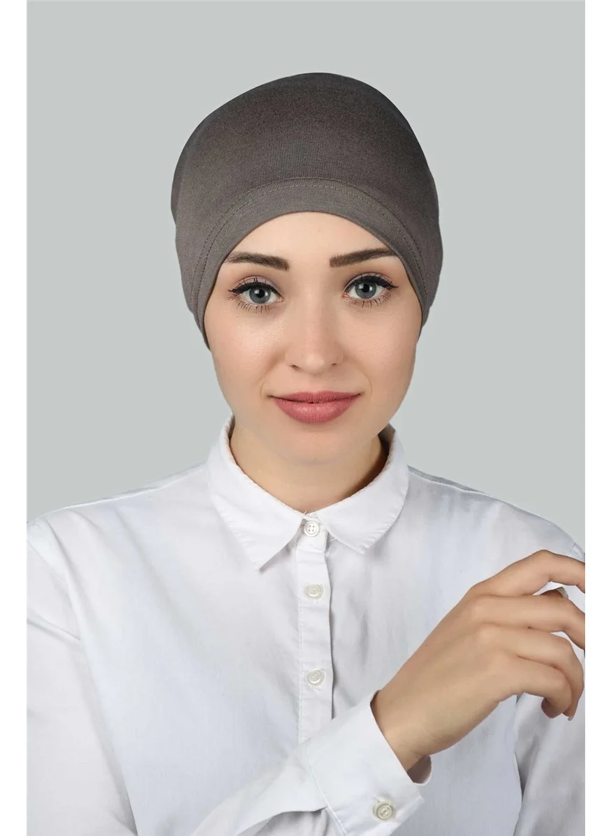 Altobeh Ready-made Practical Snap-On Elastic Hijab Bonnet - Dark Mink