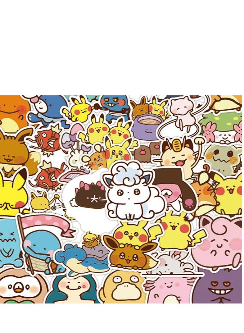Y&D 50-Piece Pikachu pokemon Cute Vinyl Waterproof Sticker - Image 1