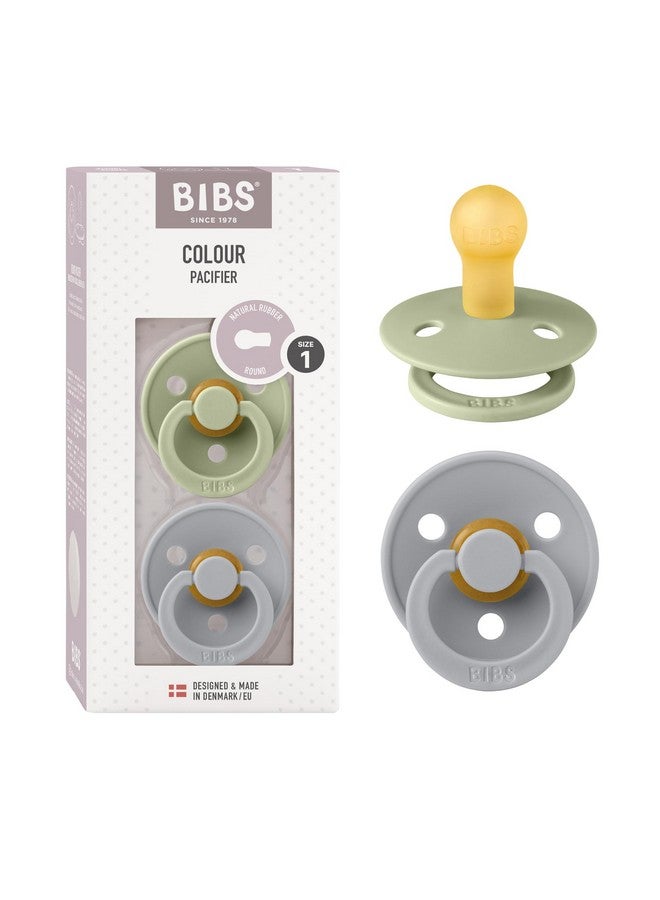 بيبس لهايات BIBS | لهاية أطفال من المطاط الطبيعي | مجموعة من لهايتين خاليتين من مادة BPA | صُنعت في الدنمارك | Sage/Cloud للأطفال من عمر 0 أشهر فما فوق (عبوة من قطعتين) - Image 1