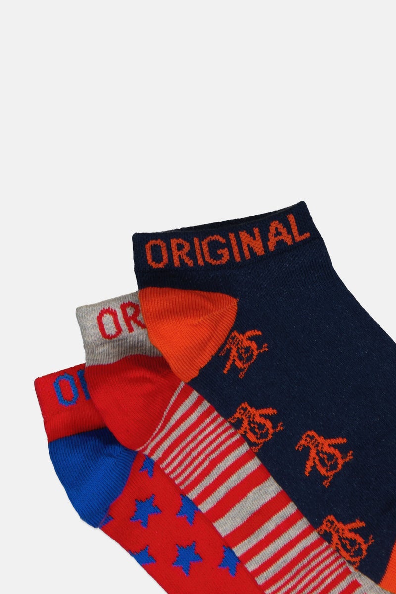 Original Penguin Kids Boy 5 Pairs Graphic Print Socks, Multicolor - Image 2