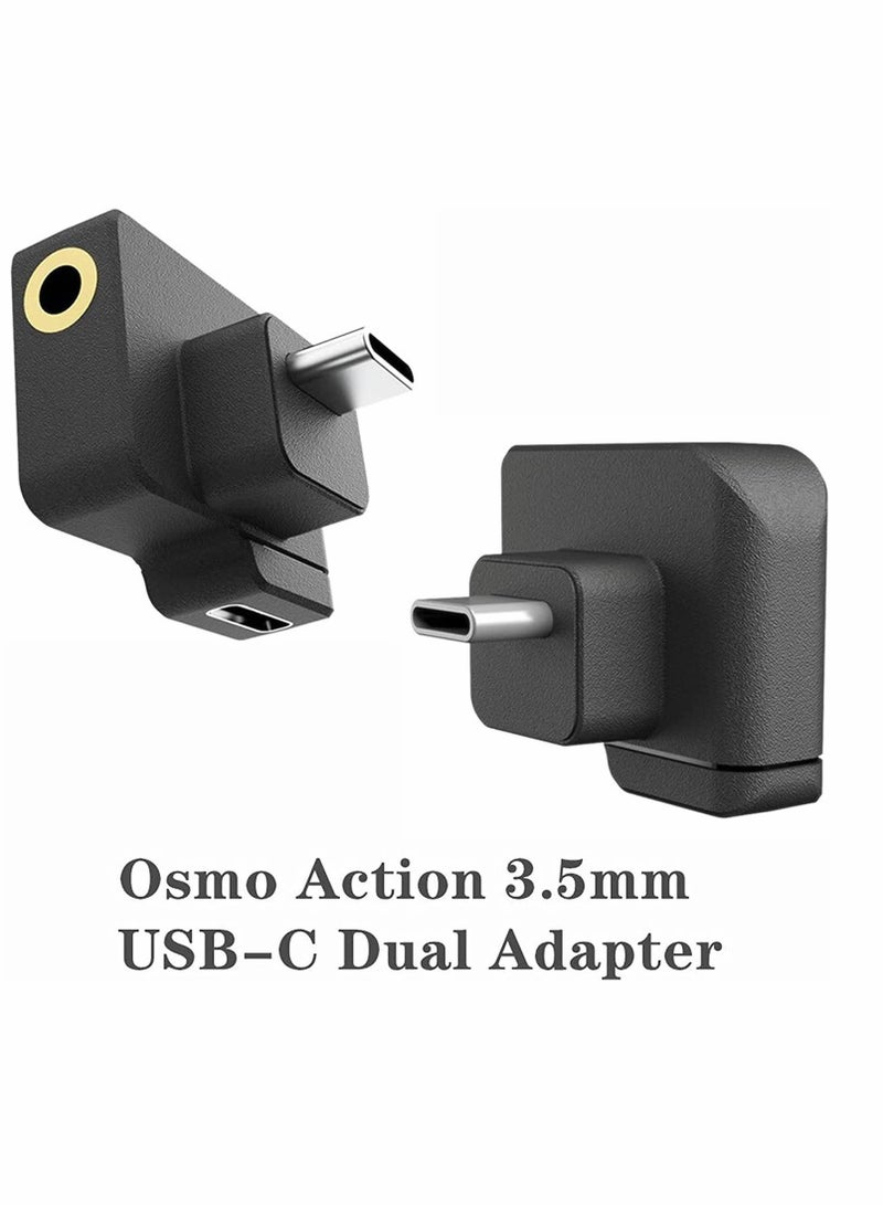 Captaintech Dual 3.5mm/USB-C Mic Adapter, Accessories for OSMO Action Camera - Image 2