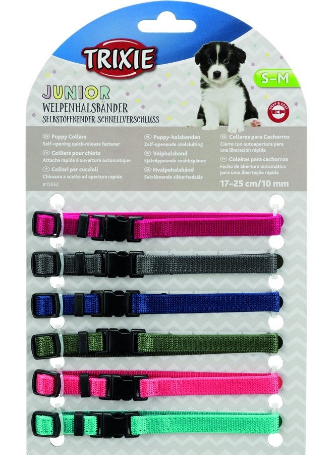 تريكسي مجموعة من 6 أطواق للجراء، مصنوعة من النايلون الناعم، هذه الأطواق خفيفة الوزن ومريحة للجراء، وقابلة للتعديل بالكامل، ومقاومة للماء، ومتينة ومقاومة للتمزق - (17-25 سم/10 مم) ألوان فاتحة - Image 2