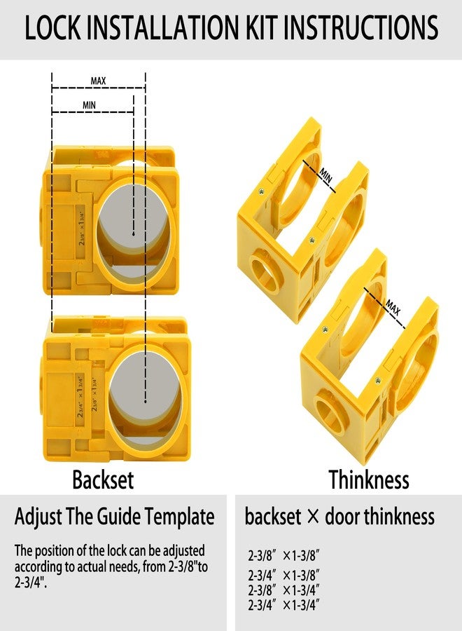 RKK Door Lock Installation Kit - Deadbolt & Door Knob Hole Saw Kit - Yellow - Image 5