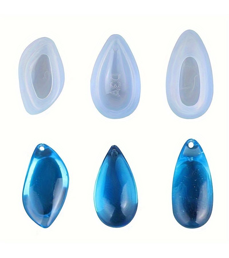 Set Of 3 Teardrop Silicone Earring Molds For Epoxy Resin Pendant Casting Durable And Easy To Use Jewelry Making Tools For Unique Resin Art - Image 3