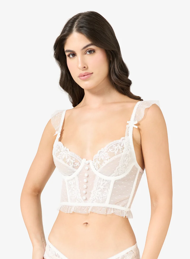 Ginger Sheer Lace Detail Bralette