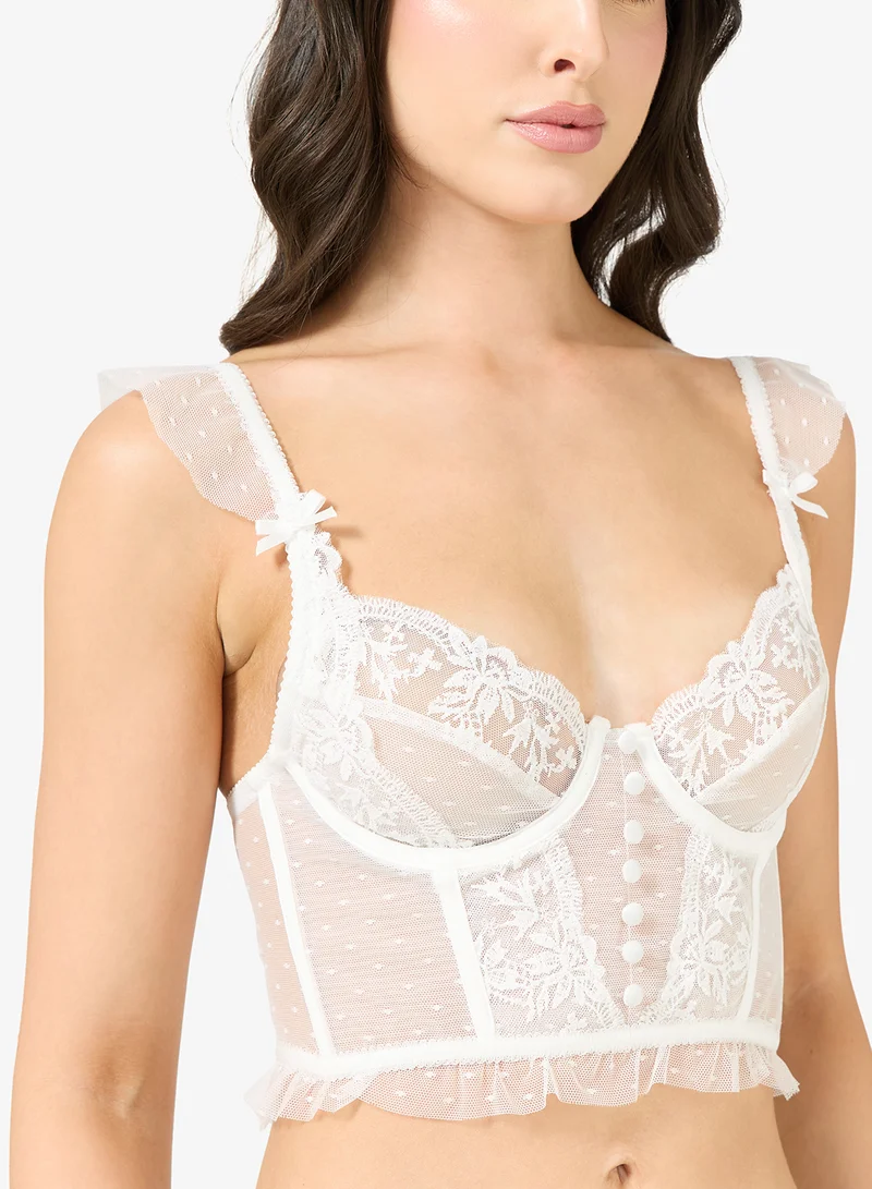 Ginger Sheer Lace Detail Bralette