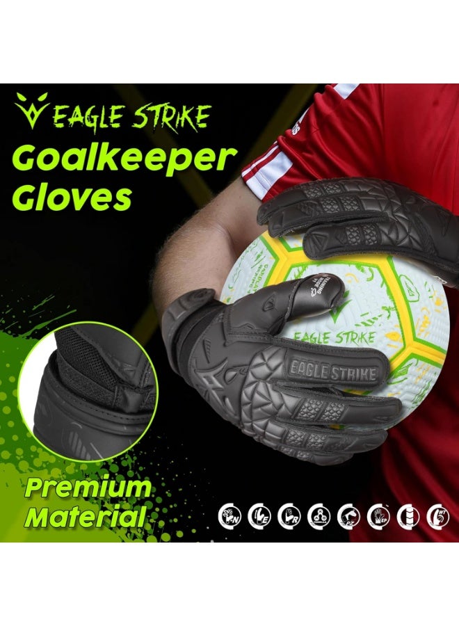 Eagle Strike Goalkeeper Gloves – Professional Goalie Gloves with High-Grip Latex & Removable Finger Protection (Training & Match Use) - Image 4