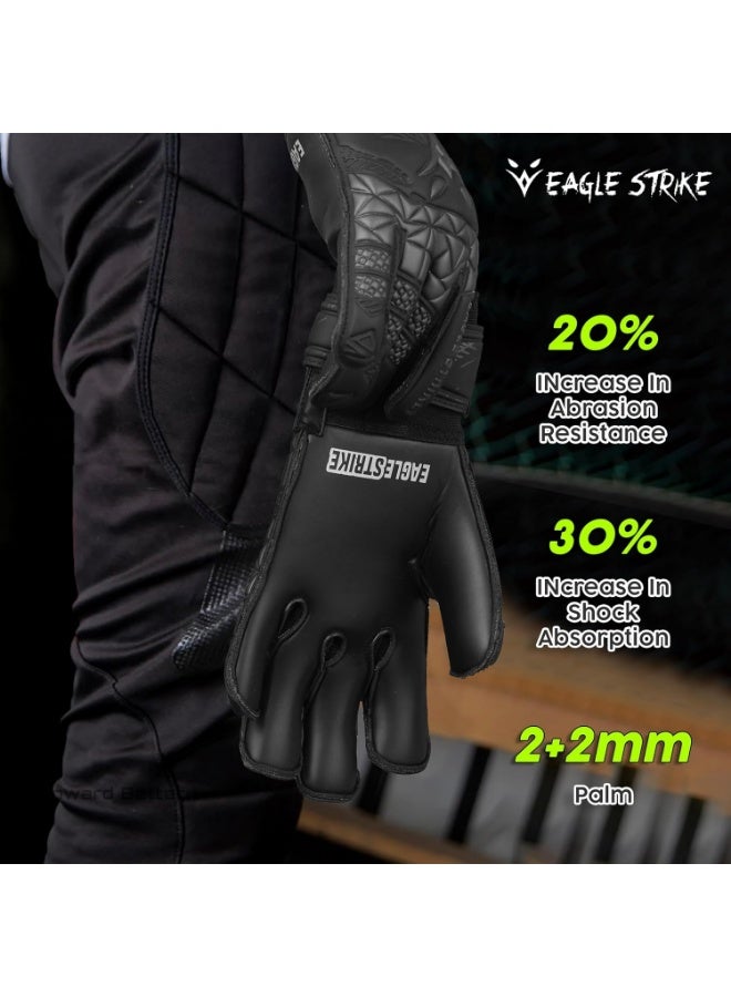 Eagle Strike Goalkeeper Gloves – Professional Goalie Gloves with High-Grip Latex & Removable Finger Protection (Training & Match Use) - Image 2