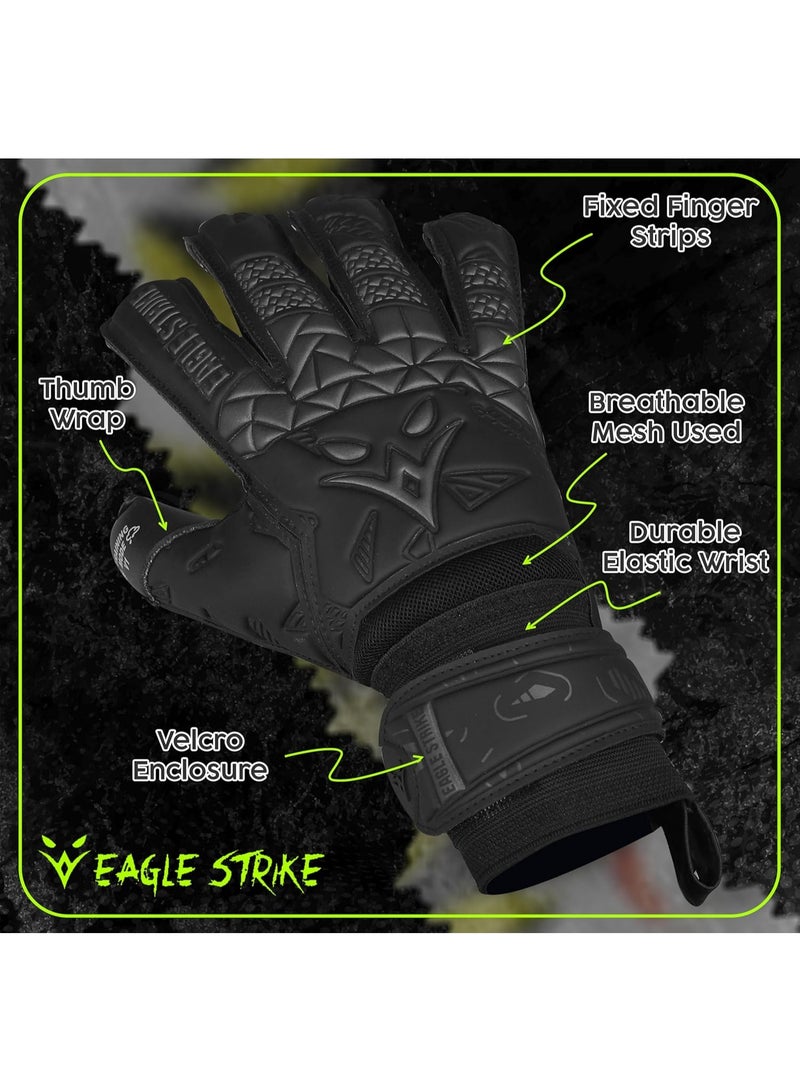 Eagle Strike Goalkeeper Gloves – Professional Goalie Gloves with High-Grip Latex & Removable Finger Protection (Training & Match Use) - Image 5
