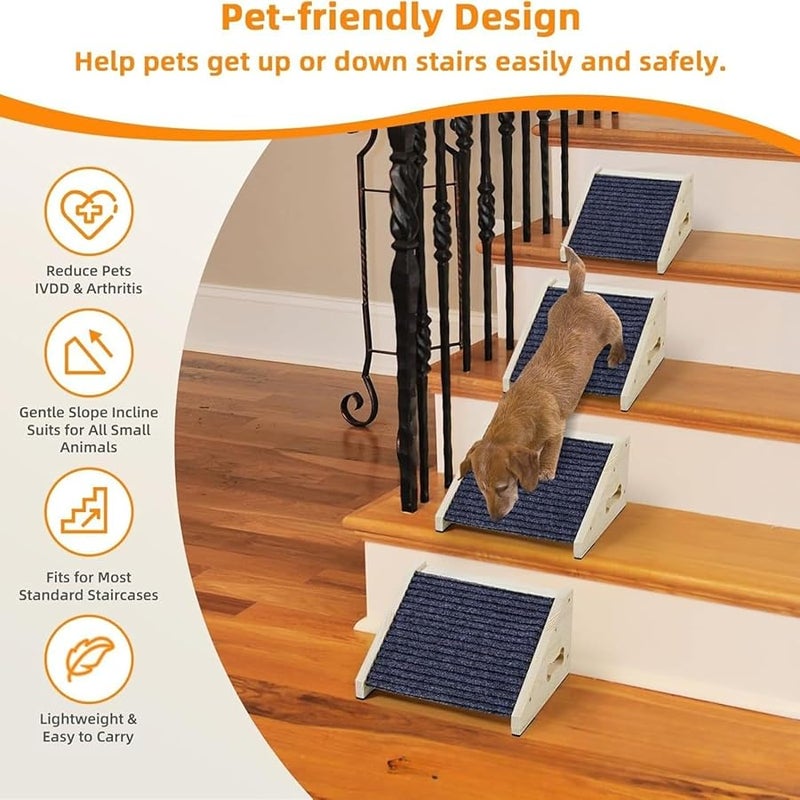 Low Angle Anti Slip Wooden Pet Stairs Small Dog Cat Ramp Ready to Ship - Image 2