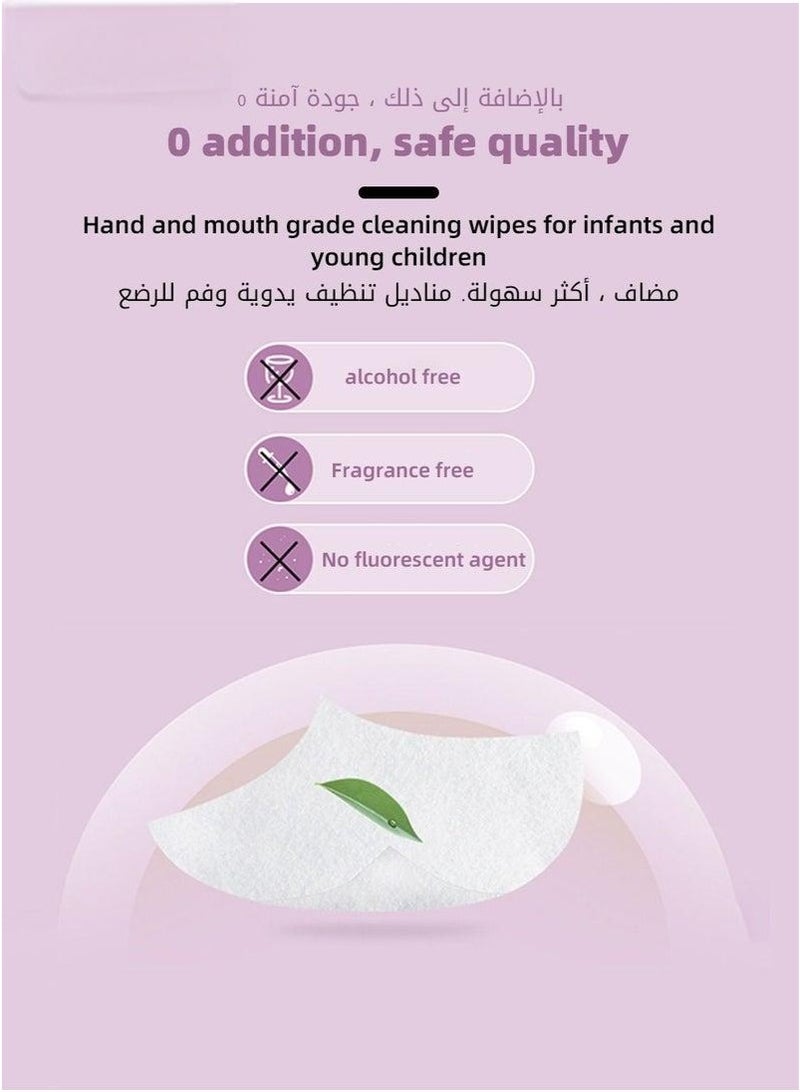 مناديل مبللة صغيرة محمولة، ورق تنظيف اليدين والفم للأطفال والطلاب والرضع بجودة عالية - Image 4