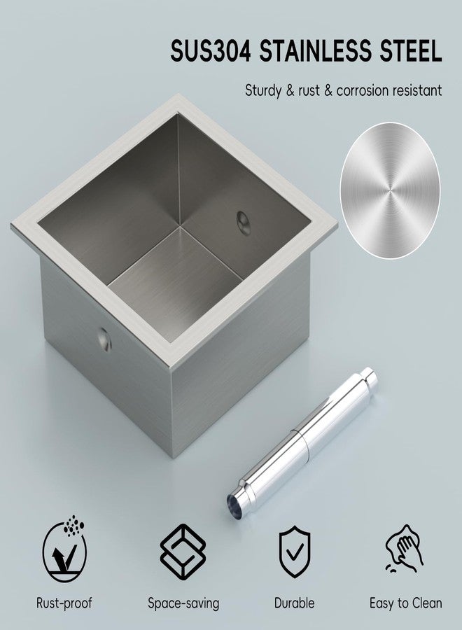 BLYLUND Recessed Toilet Paper Holder Build-in, in Wall Toilet Roll Holder Wall Mounted for Bathroom Renovation Stainless Steel Toilet Tissue Holder, Brushed Nickel - Image 5