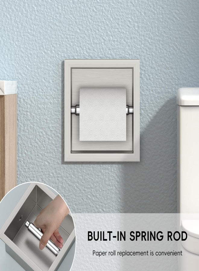 BLYLUND Recessed Toilet Paper Holder Build-in, in Wall Toilet Roll Holder Wall Mounted for Bathroom Renovation Stainless Steel Toilet Tissue Holder, Brushed Nickel - Image 3