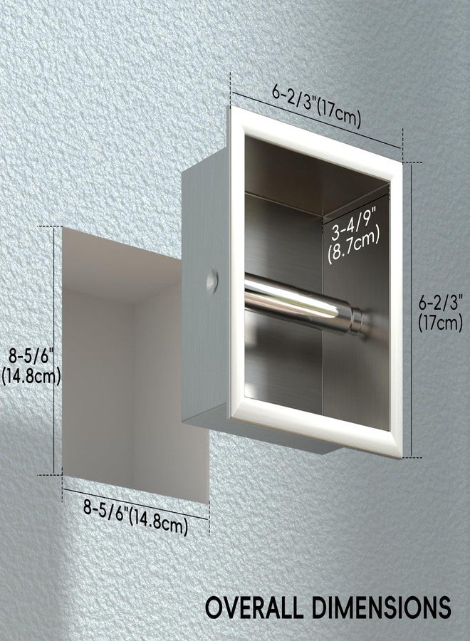 BLYLUND Recessed Toilet Paper Holder Build-in, in Wall Toilet Roll Holder Wall Mounted for Bathroom Renovation Stainless Steel Toilet Tissue Holder, Brushed Nickel - Image 4