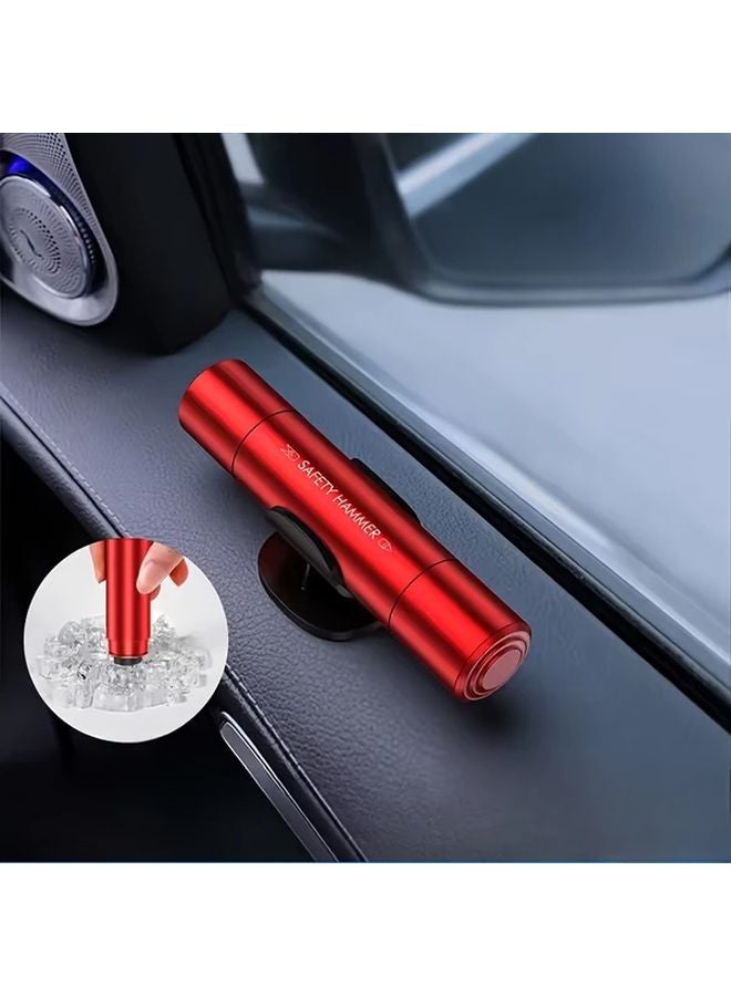 Black 2pcs Car Emergency Safety Hammer with Window Breaker and Seatbelt Cutter - Image 1
