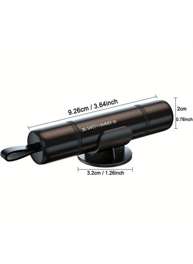 Black 2pcs Car Emergency Safety Hammer with Window Breaker and Seatbelt Cutter - Image 2