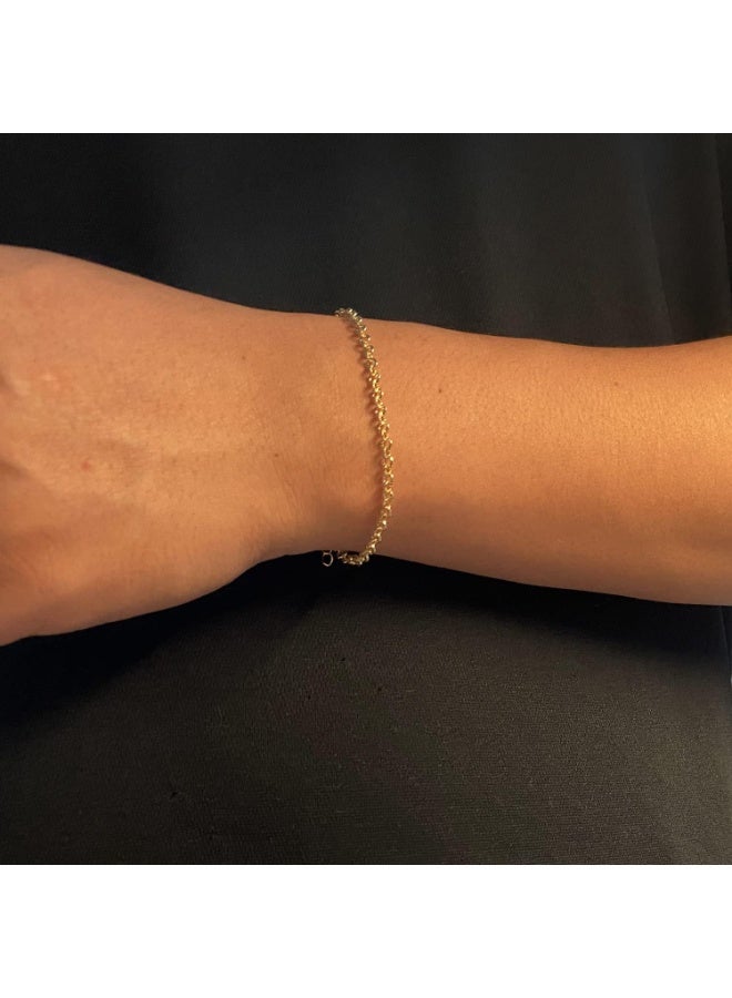 Julia Store 21K Gold Plated Stainless Steel Timeless Elegant Classique Love Charming Chic Diamond Cut Chain Bracelet Jewelry Gift - Image 3