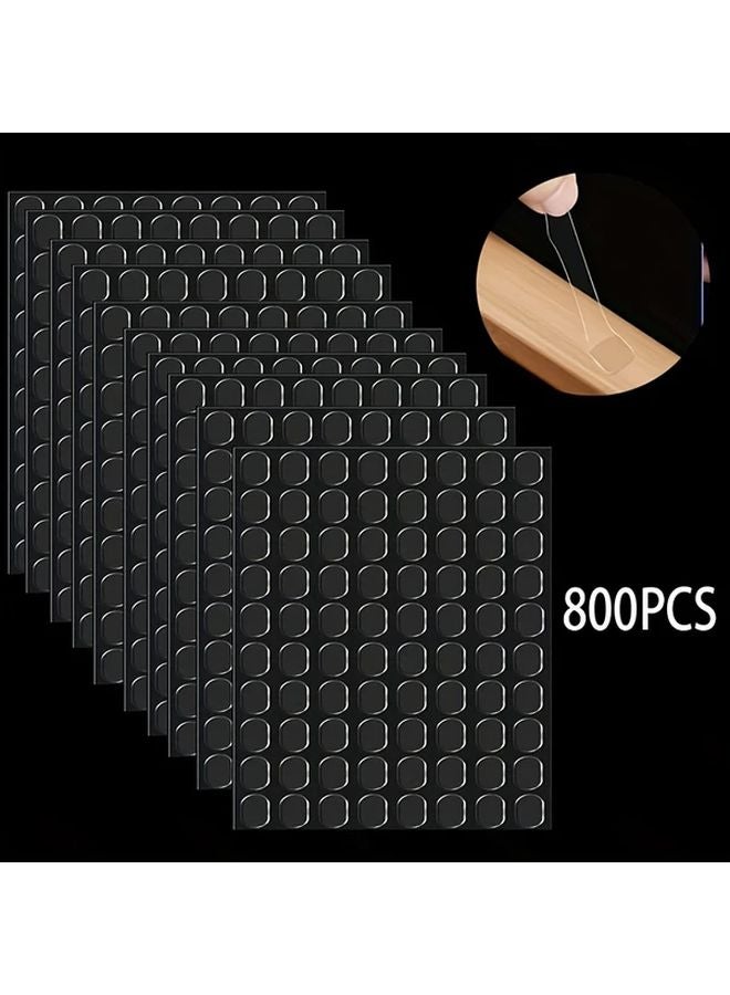 800 Pcs Double Sided Removable Transparent Adhesive Tape for Wall Hanging Poster Craft Party Decoration - Image 1