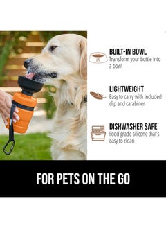Gorilla Grip Gorilla Grip Dog Water Bottle, Portable Water Bowl Dispenser for Dogs, 12 oz Leak Proof Pet Travel Squeeze Bottles, Food Grade Silicone, To Go Puppy Essentials, Hiking Camping Trip Accessories, Orange  - Image 5