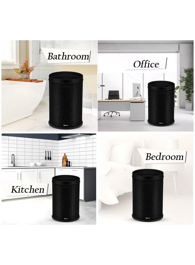 mofna Stainless Steel Perforated Type Dustbin, Paper Bin, Trash Can for Home, Kitchen, Offices (7"X10" Inch, 5 Liter, Black) - Image 5