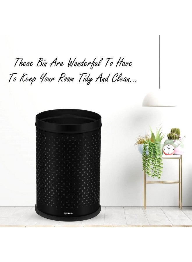 mofna Stainless Steel Perforated Type Dustbin, Paper Bin, Trash Can for Home, Kitchen, Offices (7"X10" Inch, 5 Liter, Black) - Image 3