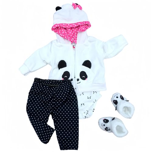 MAIHAO Reborn Baby Dolls Clothes 20 inch Outfit Accessories for 17-22 Inch Newborn Baby Doll Girl【Panda 4pcs Set 】 - Image 1