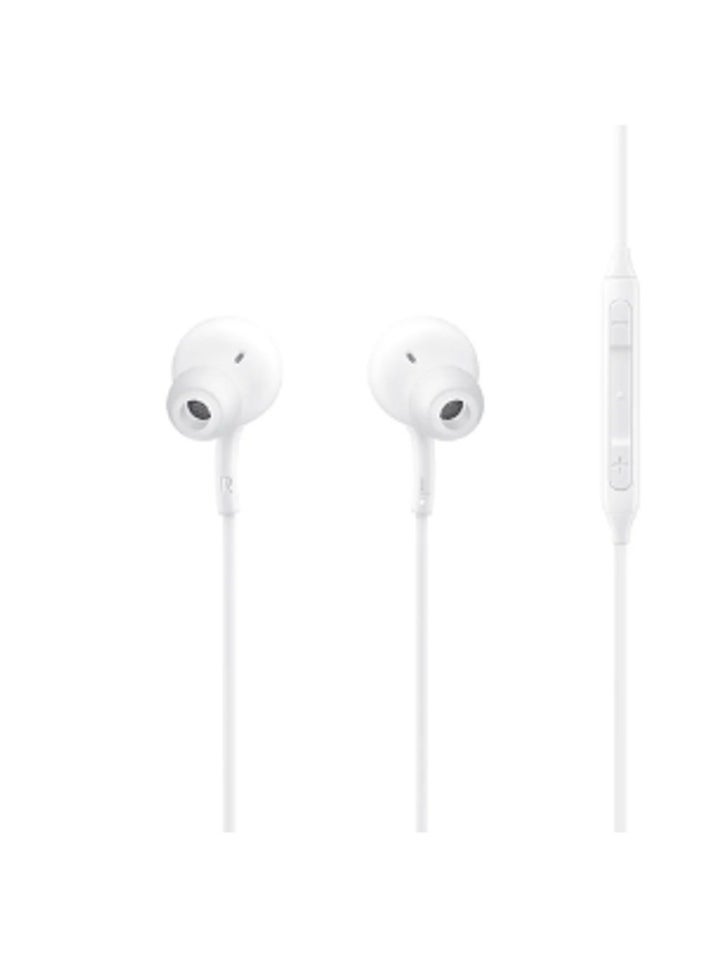Generic - USB-C Wired In-Ear Stereo Earphones for Samsung Galaxy Note 10/Note 10 Plus, S10, S9, S10e with Built-in Microphone and Volume Control Type c hands-free - White - Image 1