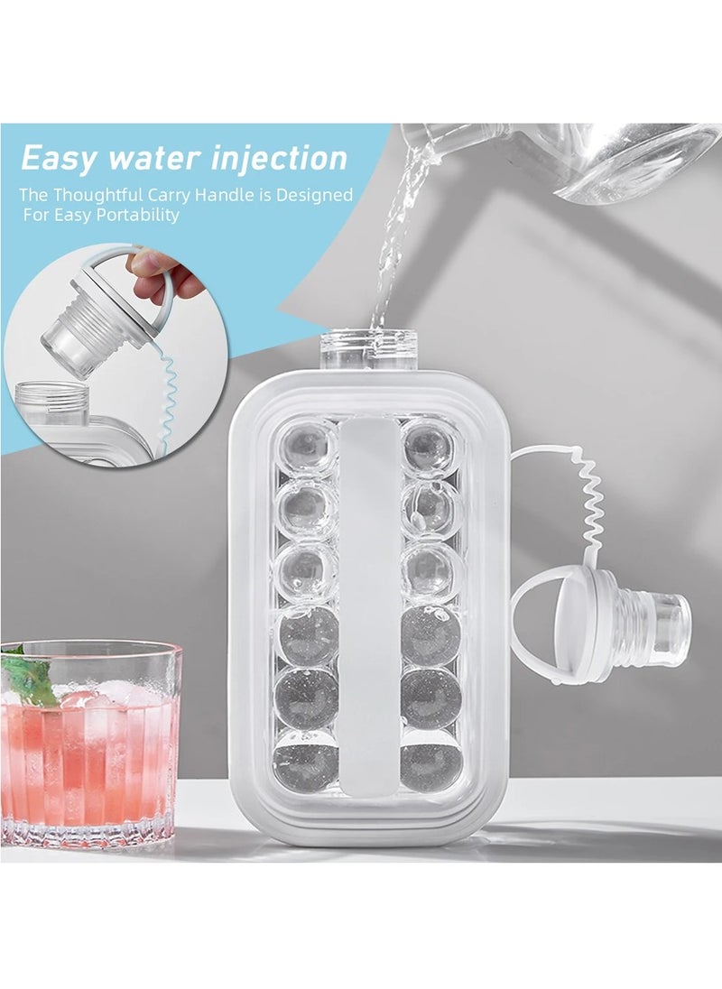 Arabest - Ice Cube Tray with Lid, Silicone Sphere Ice Ball Maker, BPA Free Reusable Ice Cube Mold for Freezer, Portable Round Ice Cube Tray for Drinks, Coffee, Tea, and Juice - Image 1