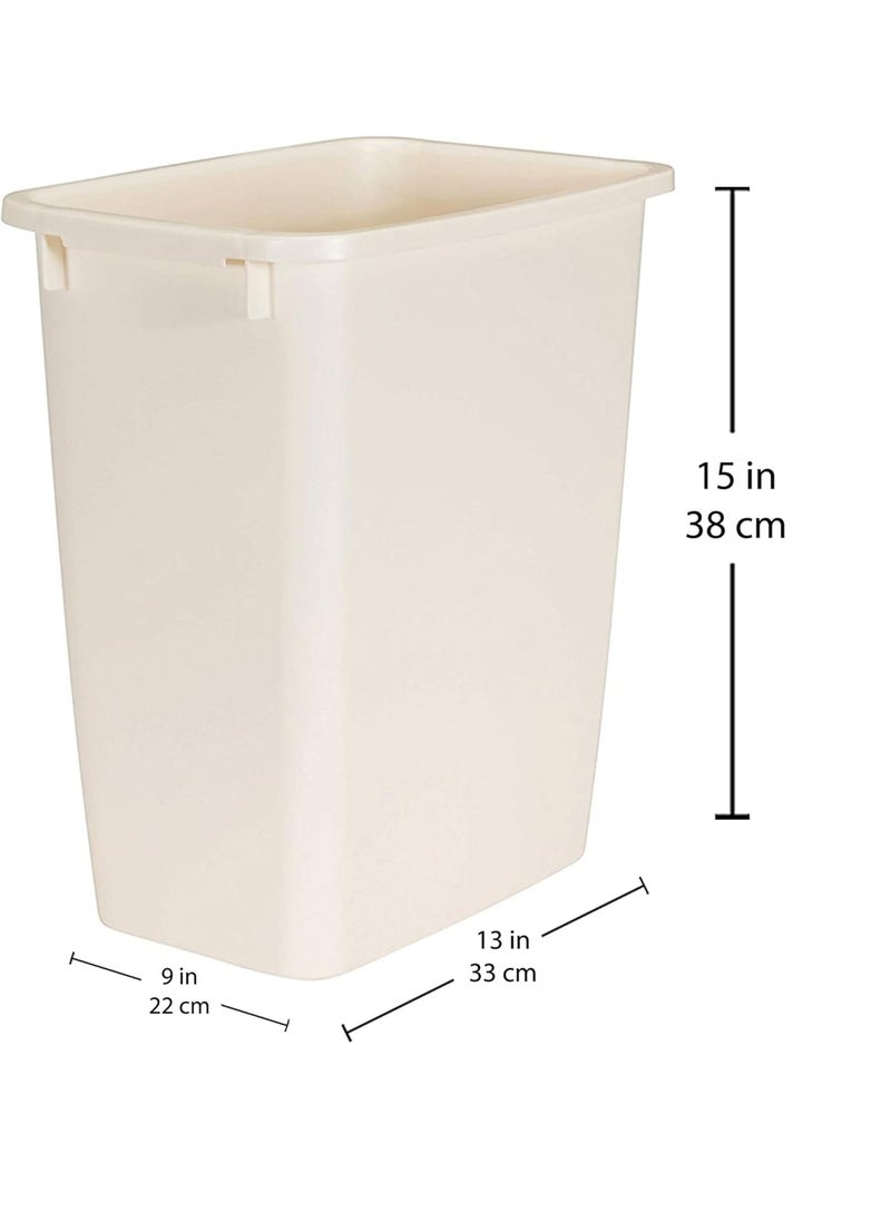 Rubbermaid Rubbermaid Small Kitchen Bathroom Trash Can 9 Gallons Beige Waste Basket for Under CounterKitchenOfficeBedroomBathroom  - Image 3