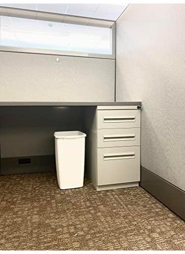 Rubbermaid Rubbermaid Small Kitchen Bathroom Trash Can 9 Gallons Beige Waste Basket for Under CounterKitchenOfficeBedroomBathroom  - Image 4