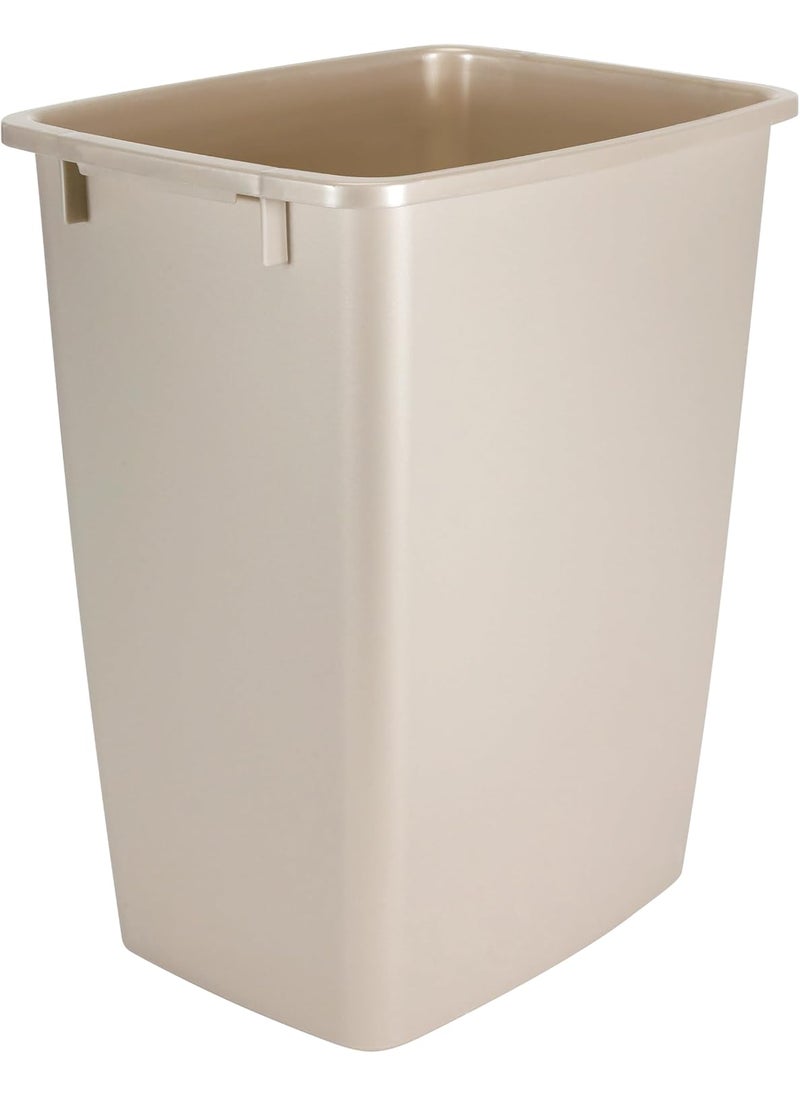 Rubbermaid Rubbermaid Small Kitchen Bathroom Trash Can 9 Gallons Beige Waste Basket for Under CounterKitchenOfficeBedroomBathroom  - Image 1