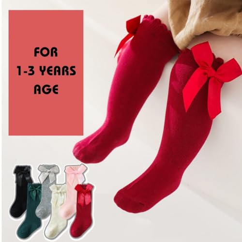 GUCHIGU Unisex Soft Cotton Socks for Babies | Baby Boys & Baby Girls Knee-High Baby Socks for New Borns (12-36 Months, pack of 3) - Image 4
