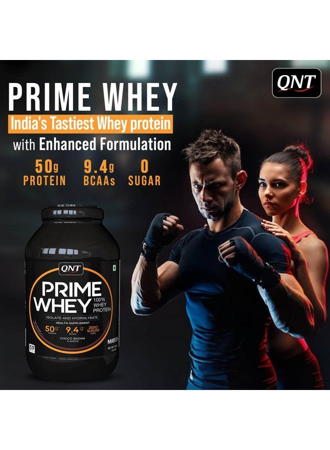 QNT Prime Whey Protein Powder | Irish Chocolate, 2 Kg | Triple Blend of Whey Isolate, Concentrate & Hydrolysate | 25g Protein, 5.6g BCAA per Scoop | Best Whey Protein Powder for Men & Women - Image 2