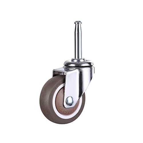 NERILEE 2 Inch Rubber Caster Wheel Set of 4 with 5/16" x 1-1/2" (8 x 38mm) Stem and 20mm Dia Sockets, for Furniture Crib Trolley Dining Car Casters - Image 4