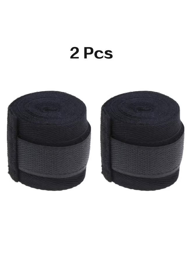 Boxing Hand Wraps 2.5meter -Boxing Hand Wraps Elastic Martial Arts Fist Bandages for Muay 2pcs Cotton Sports Strap Boxing Bandage for Muay Thai Taekwondo Hand Gloves Wraps, Black - Image 1