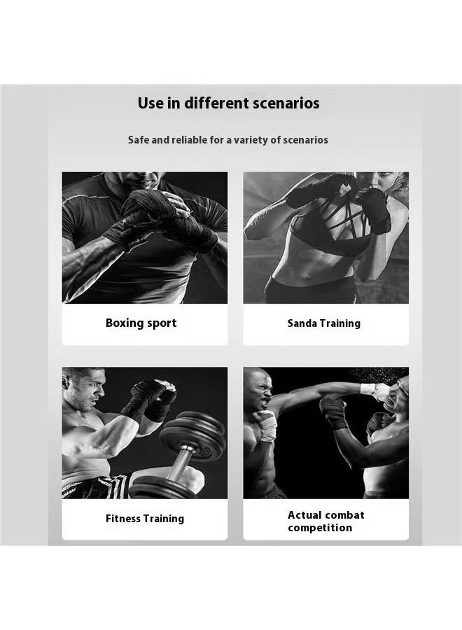 Boxing Hand Wraps 2.5meter -Boxing Hand Wraps Elastic Martial Arts Fist Bandages for Muay 2pcs Cotton Sports Strap Boxing Bandage for Muay Thai Taekwondo Hand Gloves Wraps, Black - Image 5