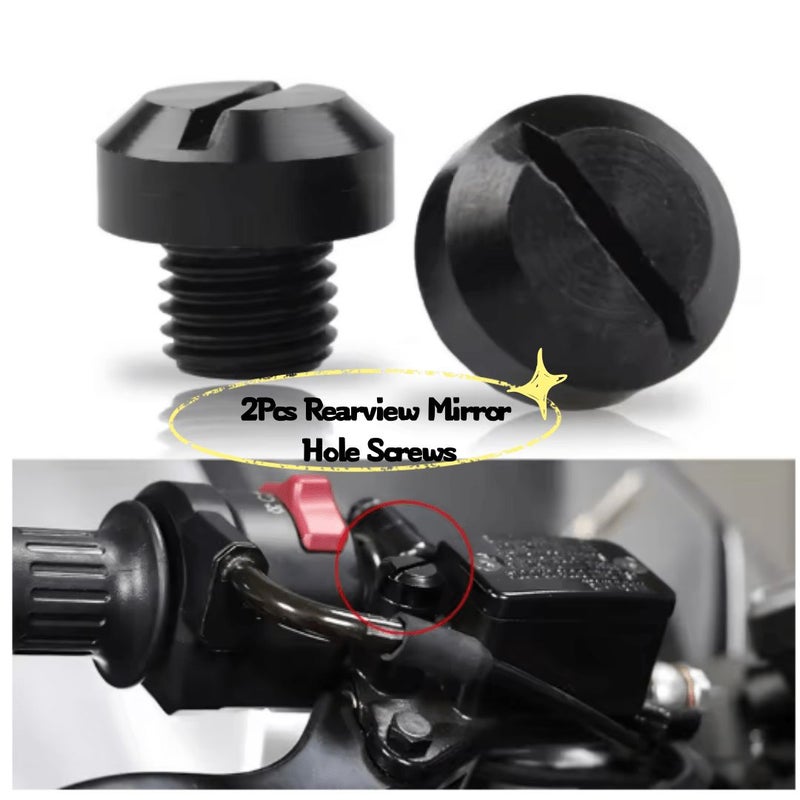 2pcs M10 X 1.25 10mm Clockwise Screws Red Motorcycle Universal Rearview Mirror Hole Plug Screw Caps For Handlebar Additions - Image 1