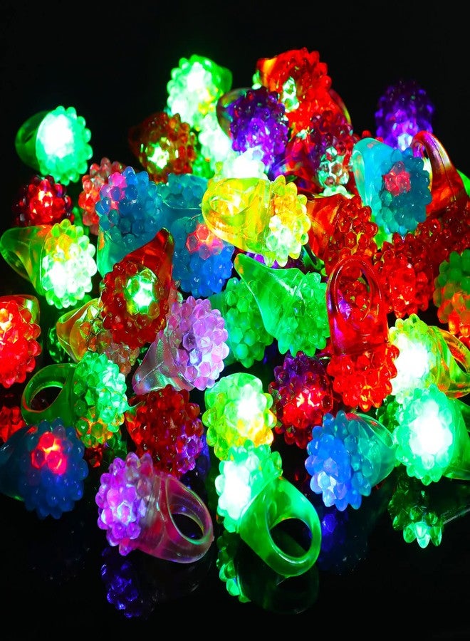 Charniol 200 Pack Light up Rings Novelty Glow In The Dark Rings In 6 Colors Flashing Led Ring Colorful Shining Soft Jelly Rubber for Adult Party Favors Concert Show Supplies - Image 2