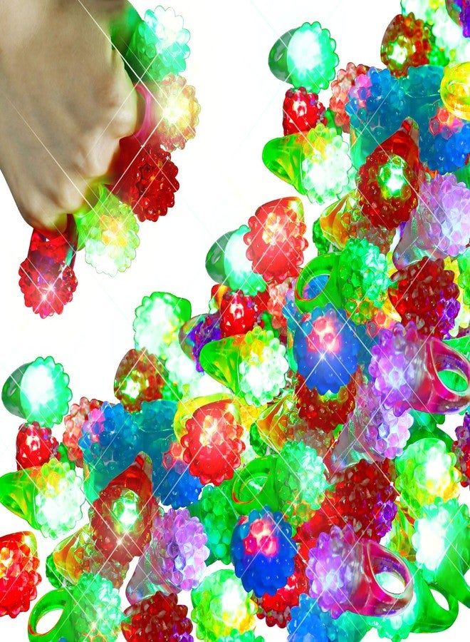 Charniol 200 Pack Light up Rings Novelty Glow In The Dark Rings In 6 Colors Flashing Led Ring Colorful Shining Soft Jelly Rubber for Adult Party Favors Concert Show Supplies - Image 1