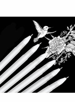 Excefore White Gel Pens 6 Pcs Fine Point Pen Set for Artists with 0.8mm Nibs Rollerball Pens Black Paper Sketching, Drawing Adult Coloring Books Illustration Taking Notes  - Image 1