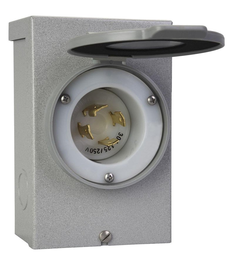Reliance Controls Generators Up to 7,500 Running Watts PB30 30-Amp NEMA 3R Power Inlet Box, Gray - Image 1