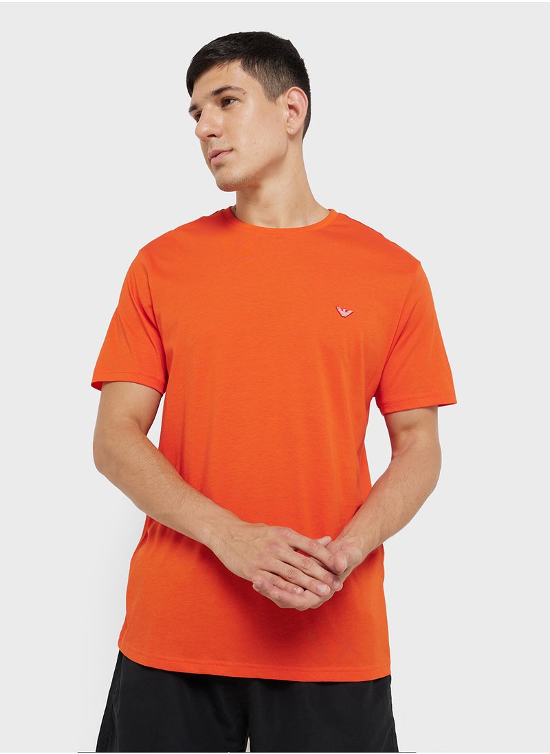 EMPORIO ARMANI Beachwear Logo Crew Neck T-Shirt  - Image 1