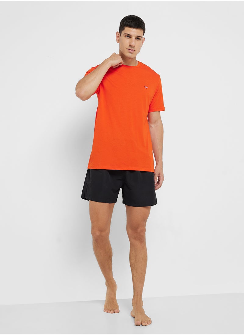 EMPORIO ARMANI Beachwear Logo Crew Neck T-Shirt  - Image 4