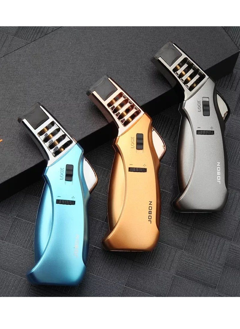 JOBON - Jet Flame Windproof Butane Gas Lighter/ Bakhoor Charcoal Lighter /Torch Lighter (Silver) - Image 1