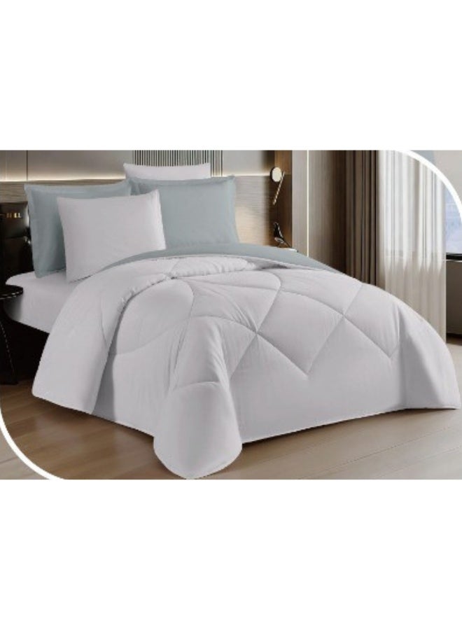 SMART HOME Luxury Hotel Bedding Set – 6-Piece Duvet Cover Set – Bedding Set Includes: Duvet Cover with Filling, Fitted Sheet, 2 Pillowcases, and 2 Pillow Covers – Soft and Comfortable Sleeping Set – Duvet Cover Size: 250X230 cm - Image 3