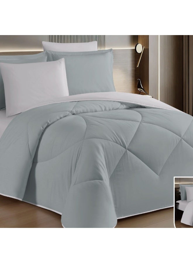 SMART HOME Luxury Hotel Bedding Set – 6-Piece Duvet Cover Set – Bedding Set Includes: Duvet Cover with Filling, Fitted Sheet, 2 Pillowcases, and 2 Pillow Covers – Soft and Comfortable Sleeping Set – Duvet Cover Size: 250X230 cm - Image 4