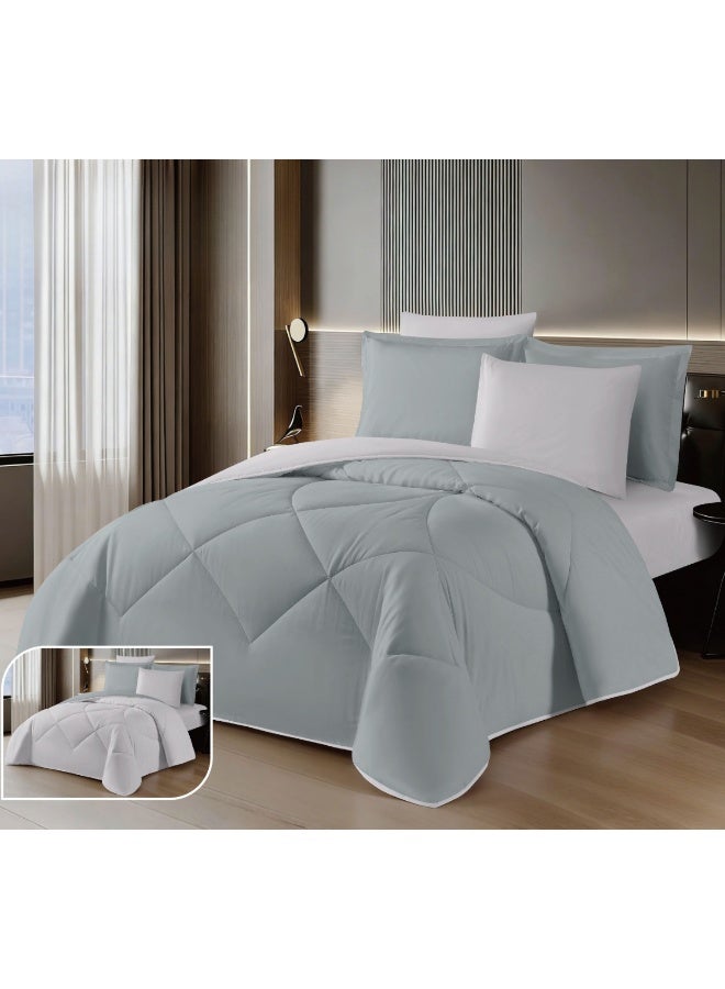 SMART HOME Luxury Hotel Bedding Set – 6-Piece Duvet Cover Set – Bedding Set Includes: Duvet Cover with Filling, Fitted Sheet, 2 Pillowcases, and 2 Pillow Covers – Soft and Comfortable Sleeping Set – Duvet Cover Size: 250X230 cm - Image 5