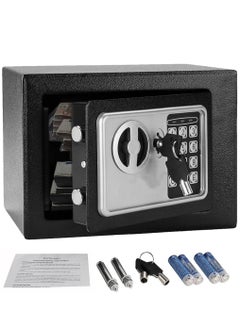 ALMUFARREJ Mini Electronic Deluxe Digital Security Safe Box With Electronic Keypad Lock and Physical Key For Home Office Hotel Jewelry Passport Watches Cash Storage  - Image 1